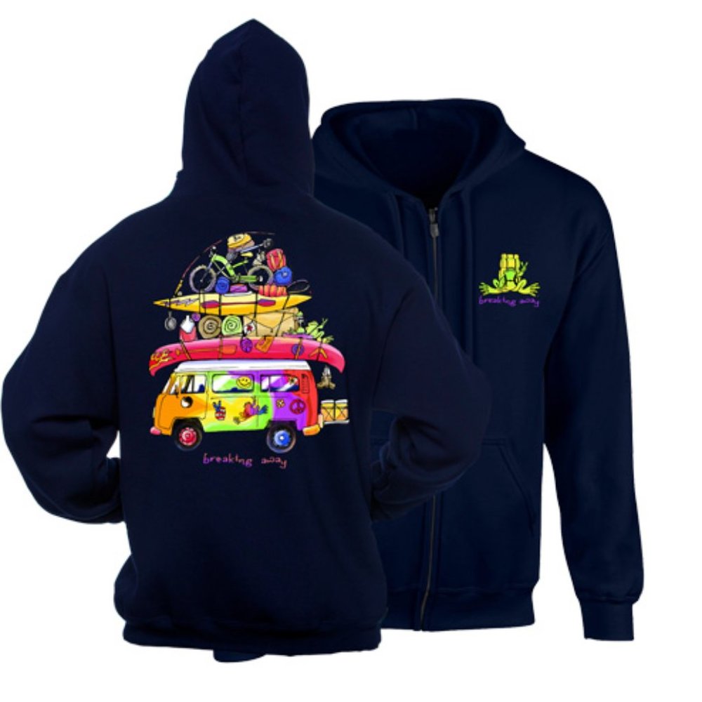 Peace Frogs Loaded Van Full Zip Hooded Sweatshirt ~ Choose Size ~ Brand New!